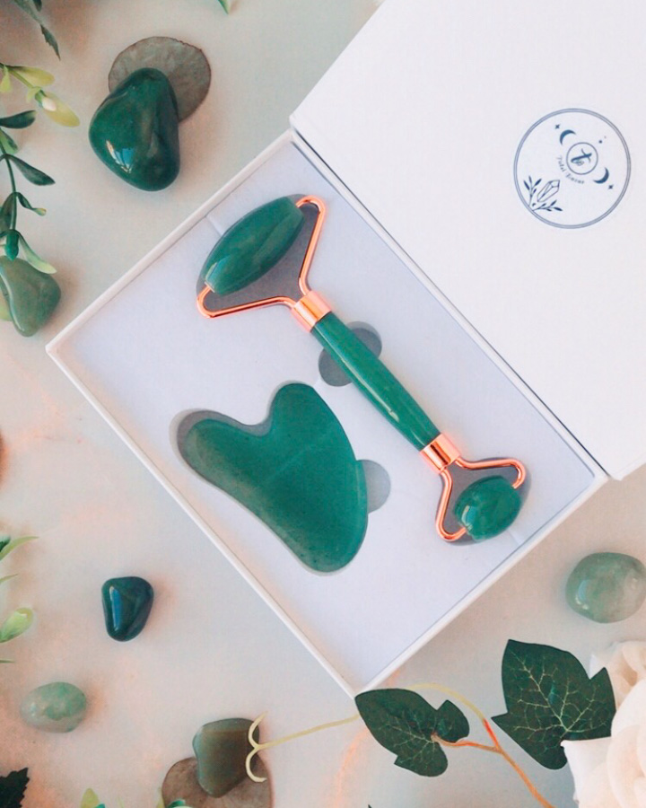 Kit roller y gua sha jade