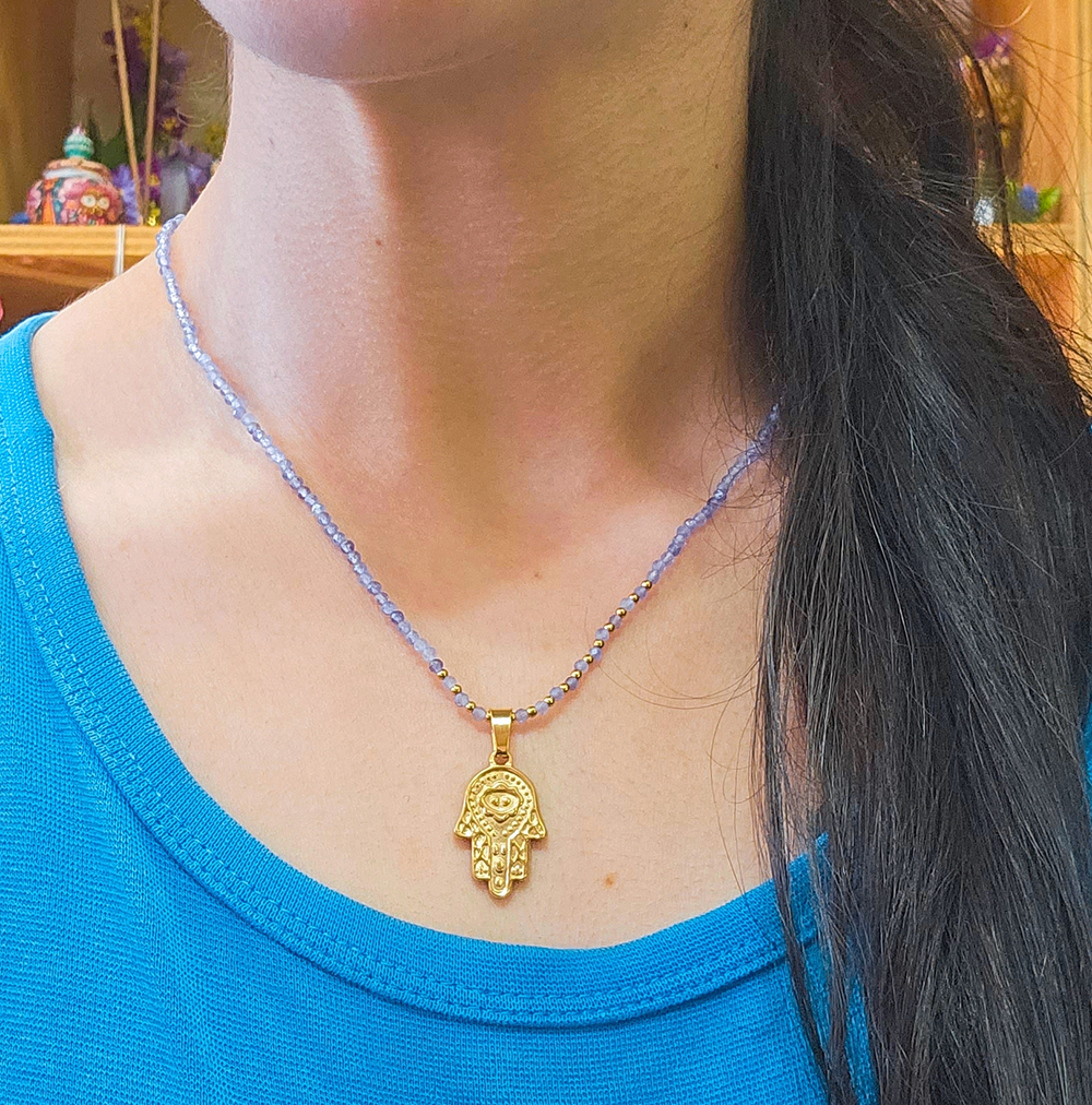 Collar Amatista - Acero Inox