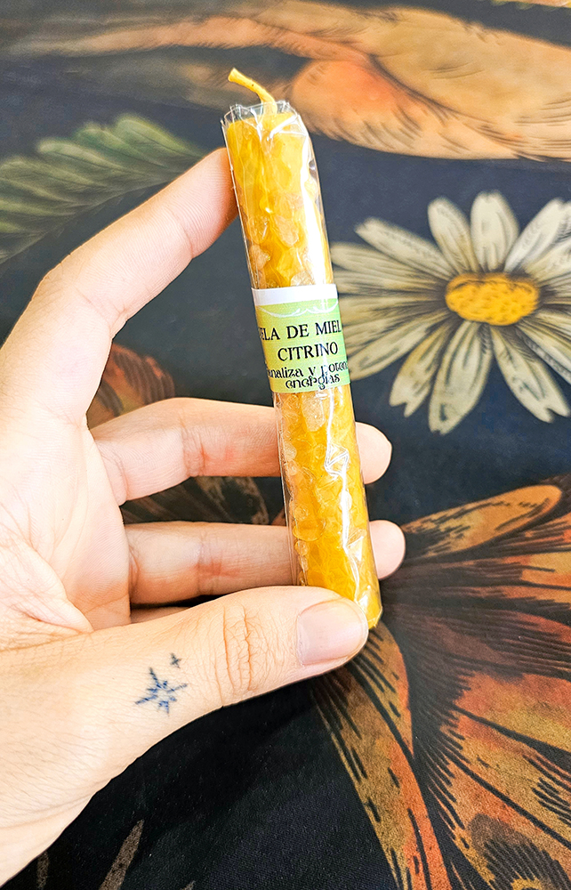 Vela de Miel con Citrino - Abundancia