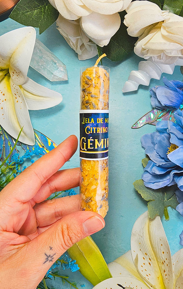 Vela de Miel Géminis - Citrino y Lavanda