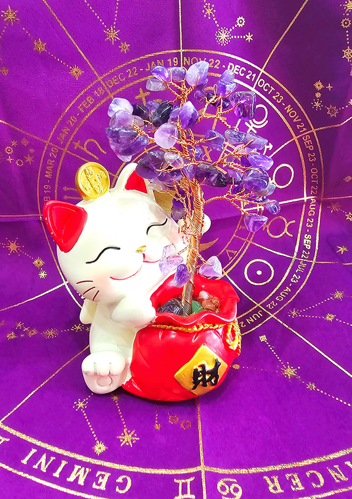 Gato de la Suerte - Árbol Amatista