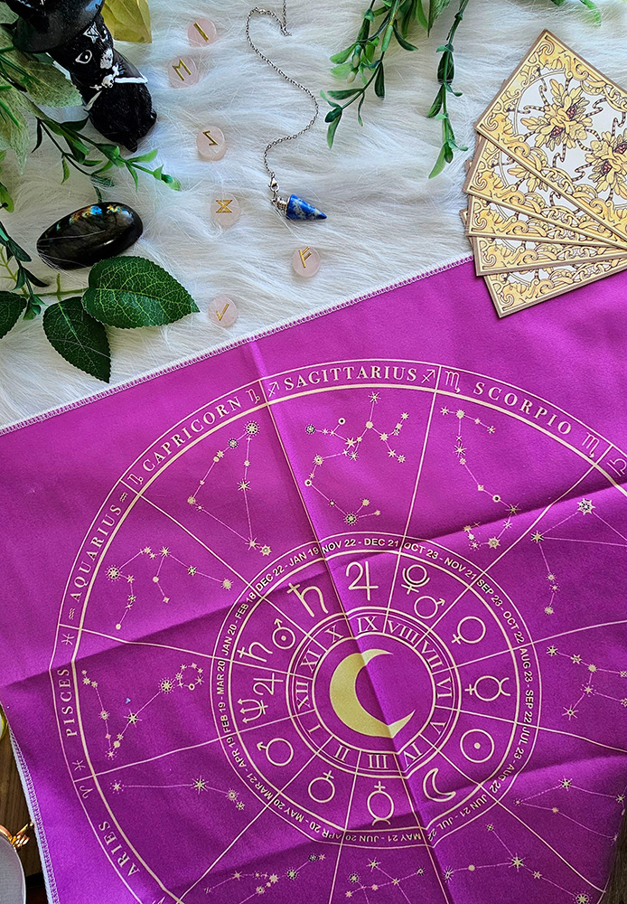 Mantel Luna Zodiaco para Tarot - Oráculo
