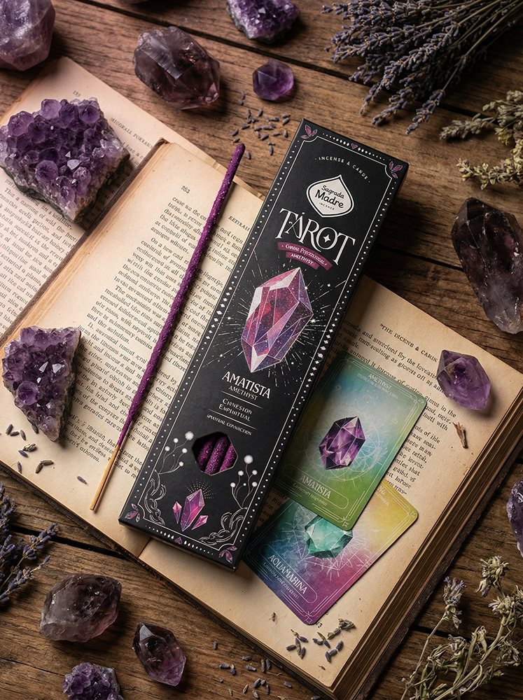 Incienso Tarot Gemas Amatista - Violeta Lavanda - Sagrada Madre