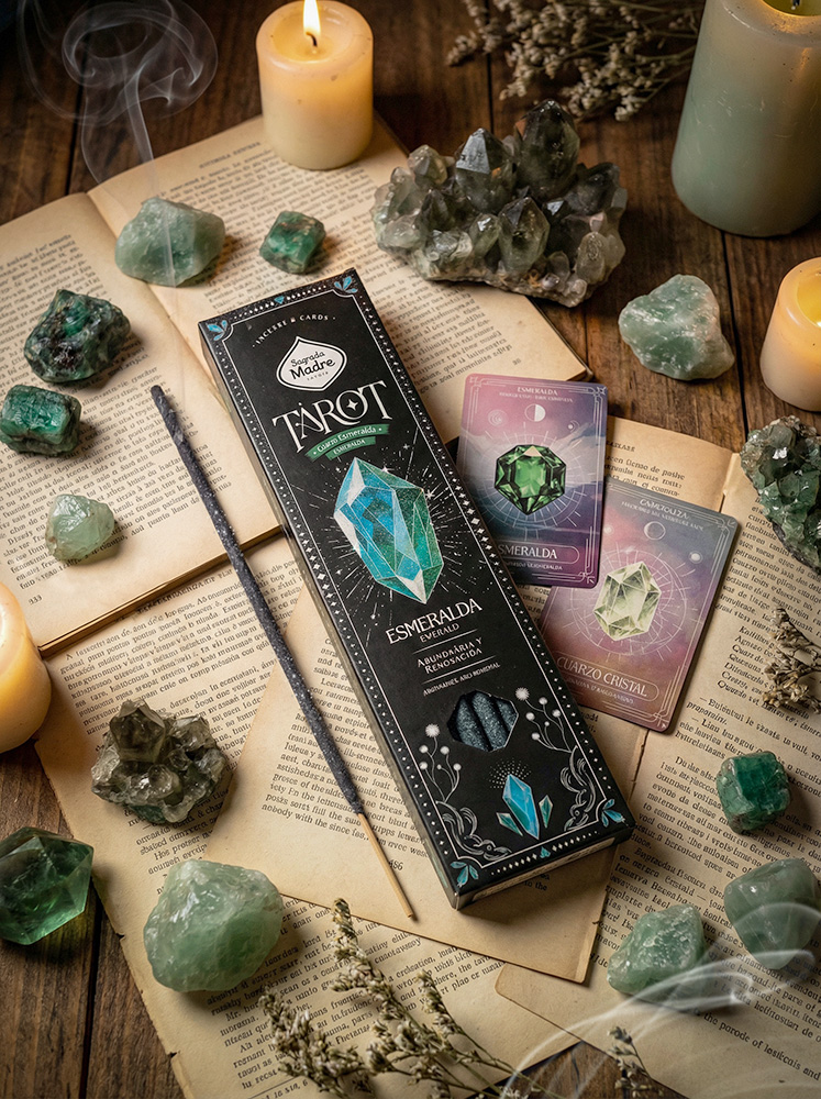 Incienso Tarot Gemas Esmeralda - Limón Lavanda - Sagrada Madre