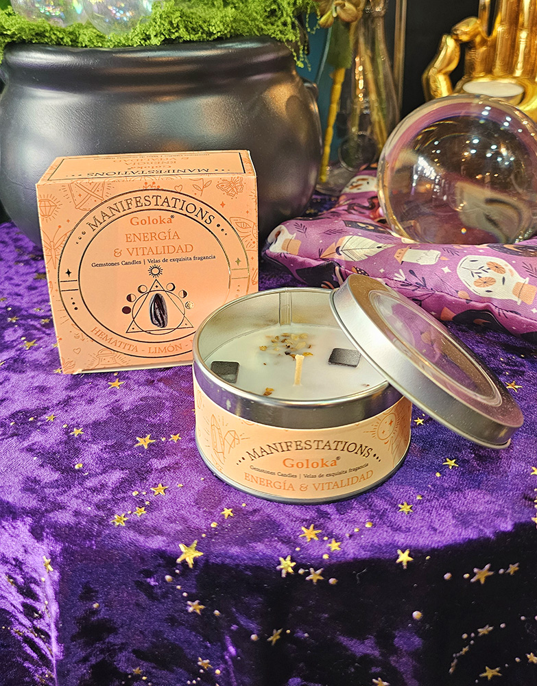 Vela Aromática - Limón - Naranja & Hematita - Vitalidad